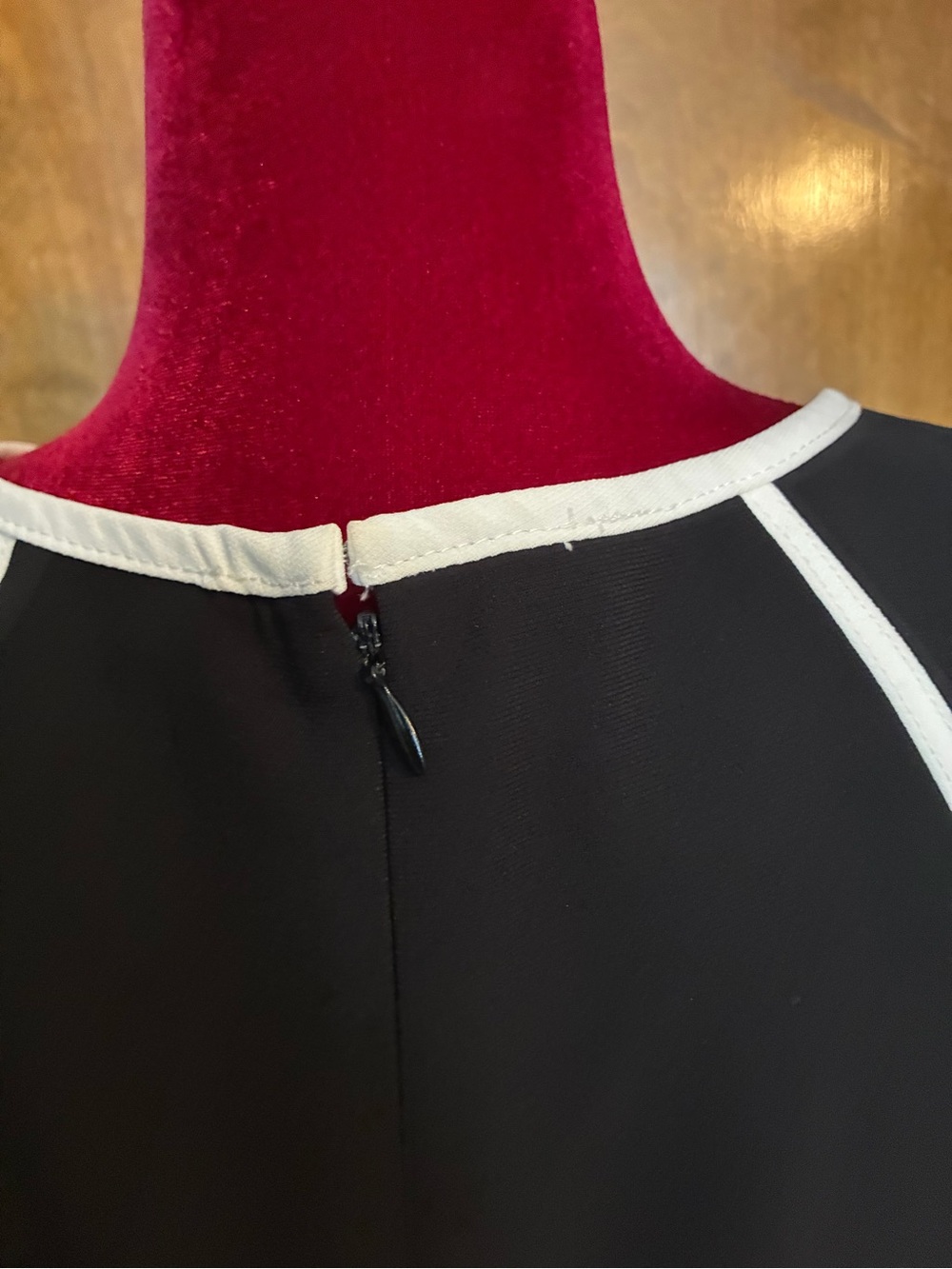 Nipon Boutique Size 8 Black White Piping Sheath Dress Fully Lined Career Cocktai - Picture 6 of 12